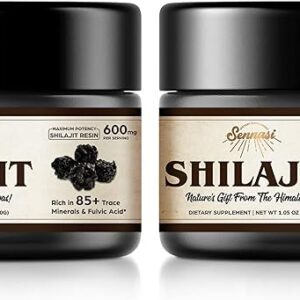 Shilajit Pure Himalayan Organic Shilajit Resin - 600mg Maximum Potency Natural Organic Shilajit Resin with 85+ Trace Minerals & Fulvic Acid for Energy, Immune Support, 30 Grams (2 Pack)